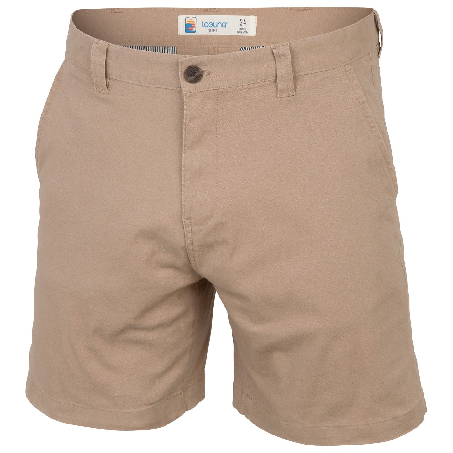Laguna Men's 8" Inseam Flat Front Chino Shorts - Taupe, Size 32
