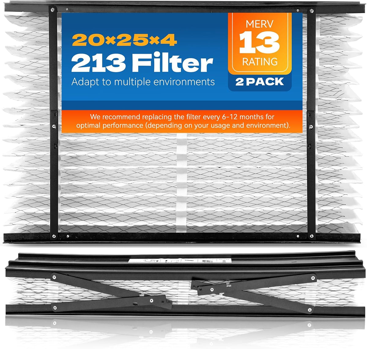 UNIREACH 2-Pack 213 MERV 13 Replacement Furnace Filters for Aprilaire, 20x25x4