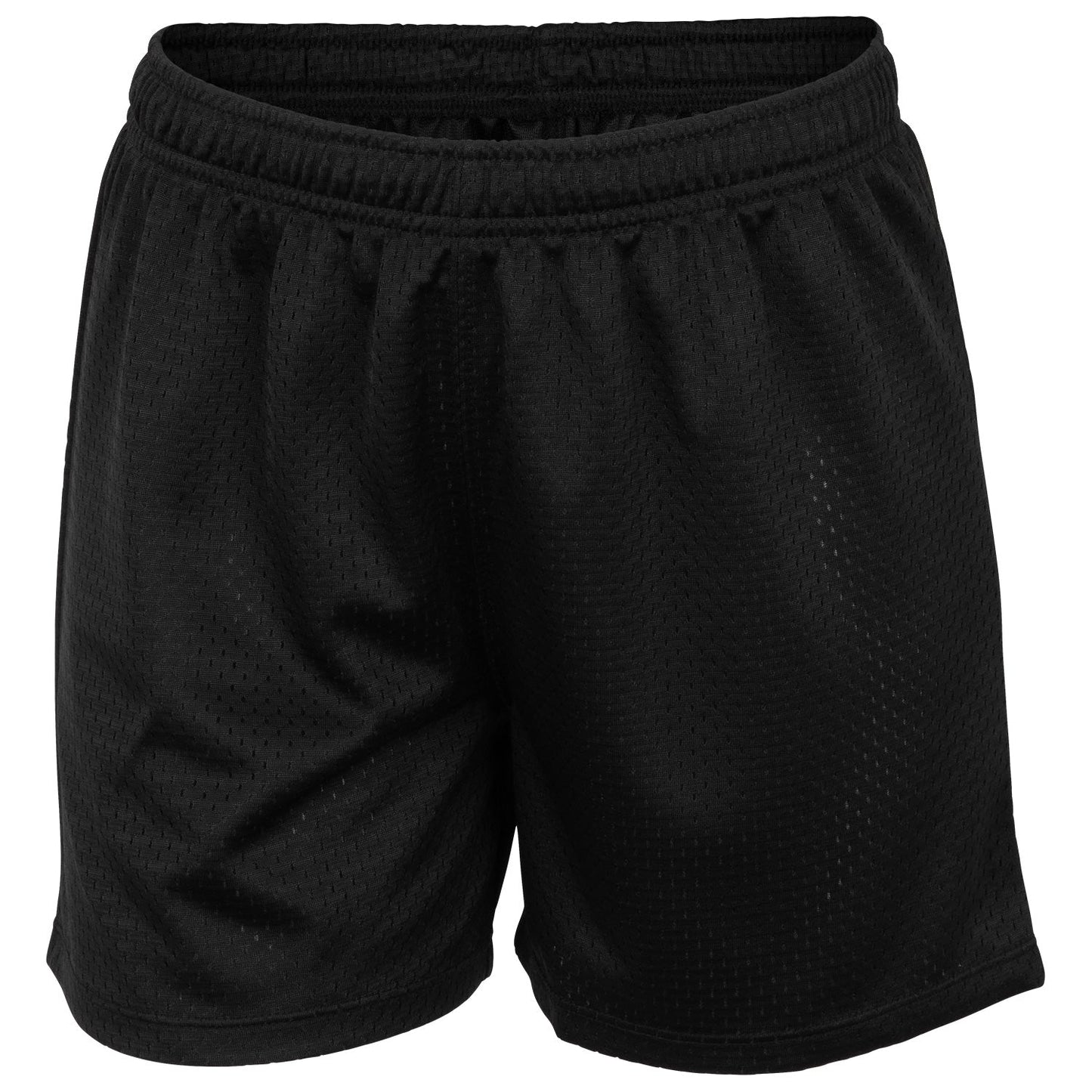 TEC-ONE Girls' 4" Inseam Poly Mesh Athletic Shorts - Black, Size Large