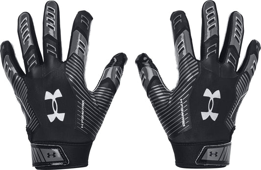 Under Armour Youth F9 Football Receiver Gloves - Black/Silver, Large