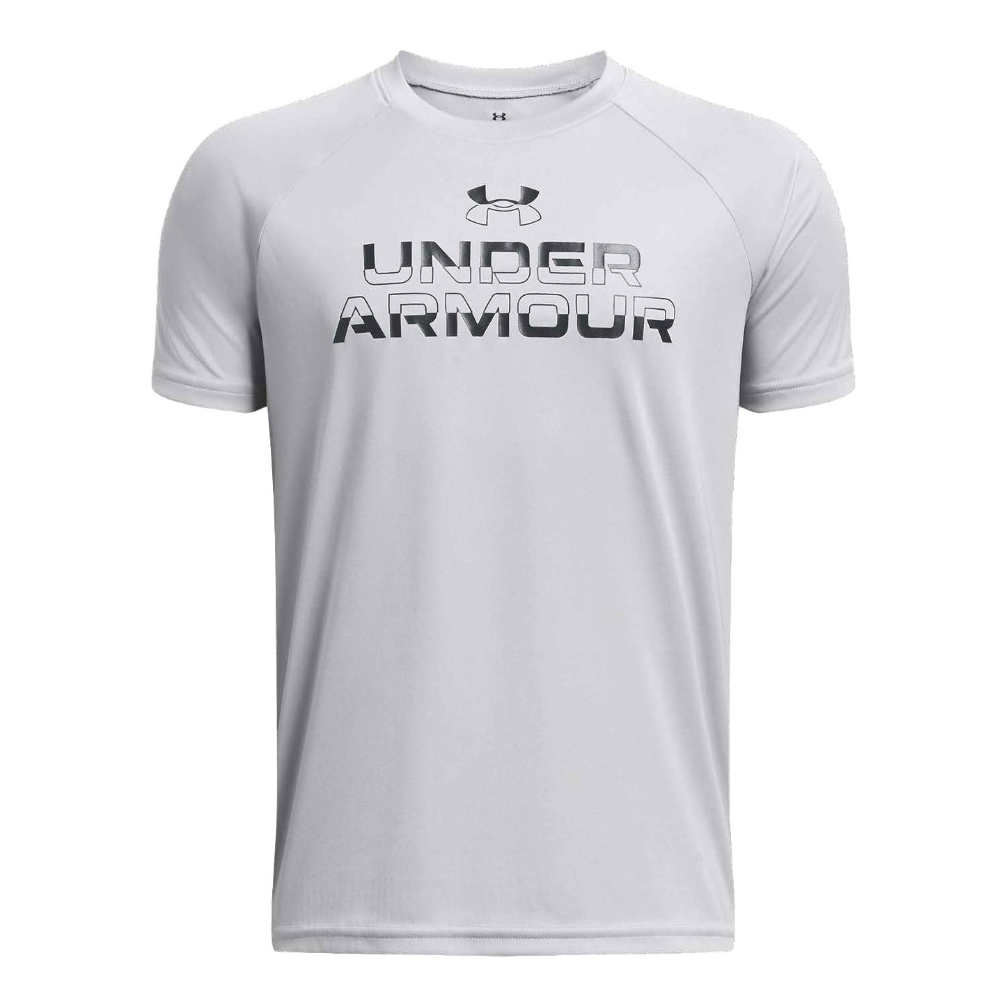 Under Armour Boys' Tech Split Wordmark Short-Sleeve T-Shirt - Light Gray