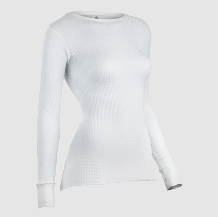 Indera Women's Traditional Thermal Underwear Base Layer Top - White, Medium