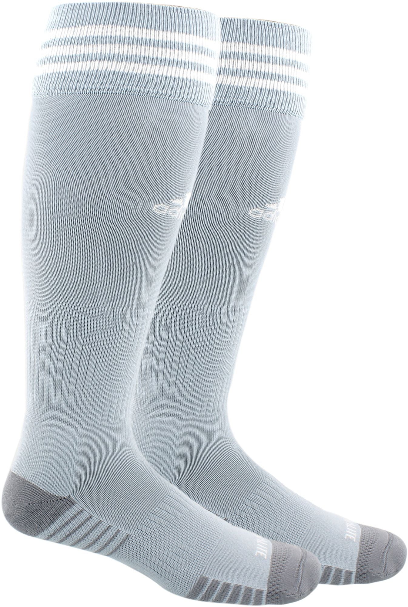 Adidas Copa Zone Cushion IV Over-the-Calf Athletic Socks - Light Grey/White, Small