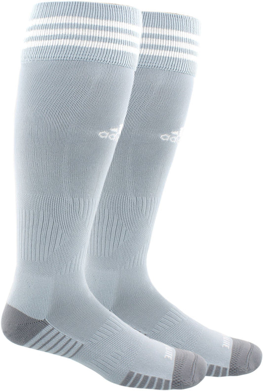 Adidas Copa Zone Cushion IV Over-the-Calf Athletic Socks - Light Grey/White, Small