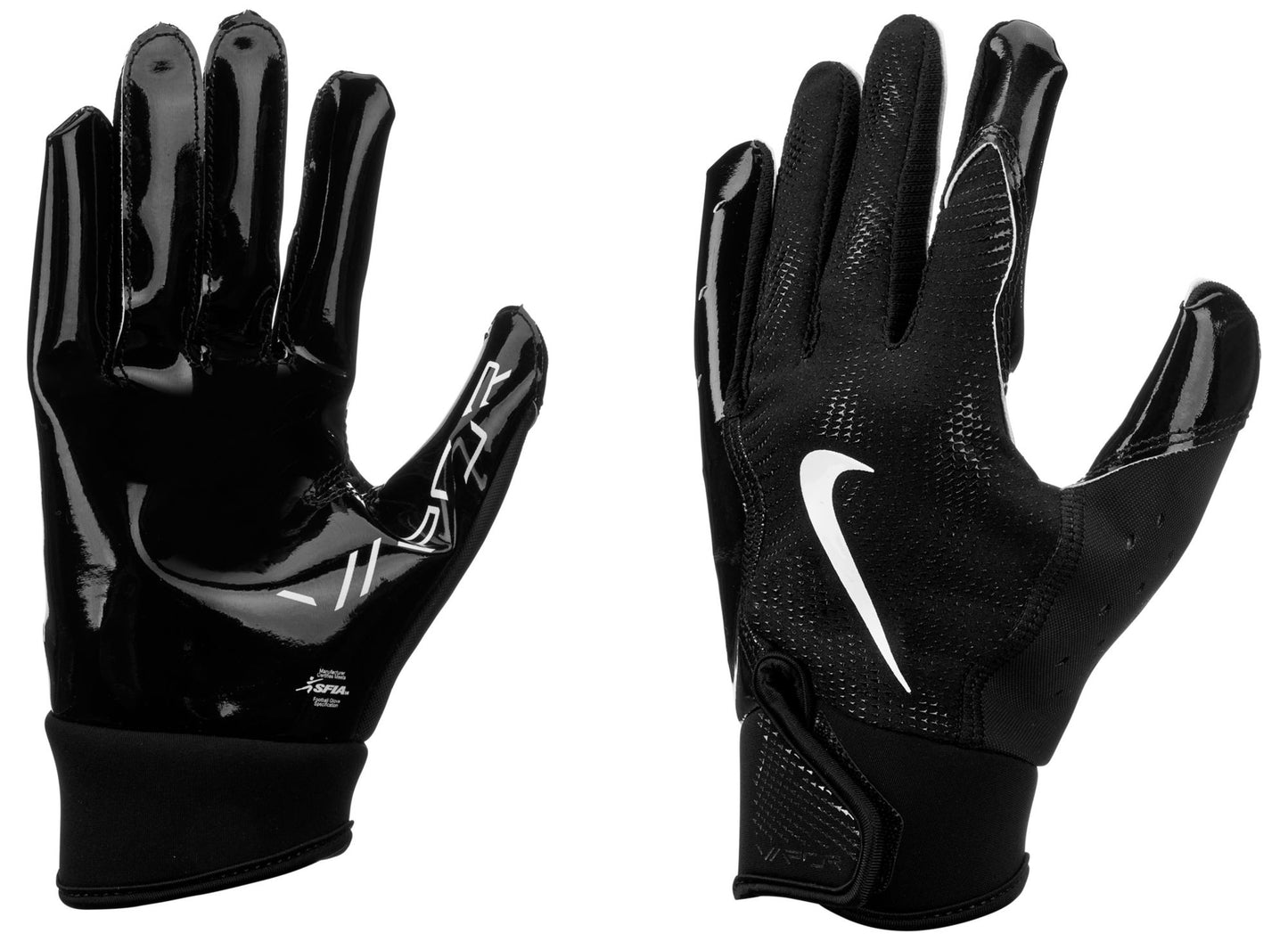 Nike Vapor Jet 8.0 Youth Football Gloves - Black/White, Medium