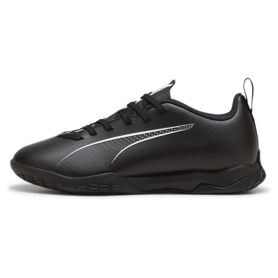 Puma Ultra 5 Play It Jr. Indoor Soccer Shoes - Black/White, Youth Size 6