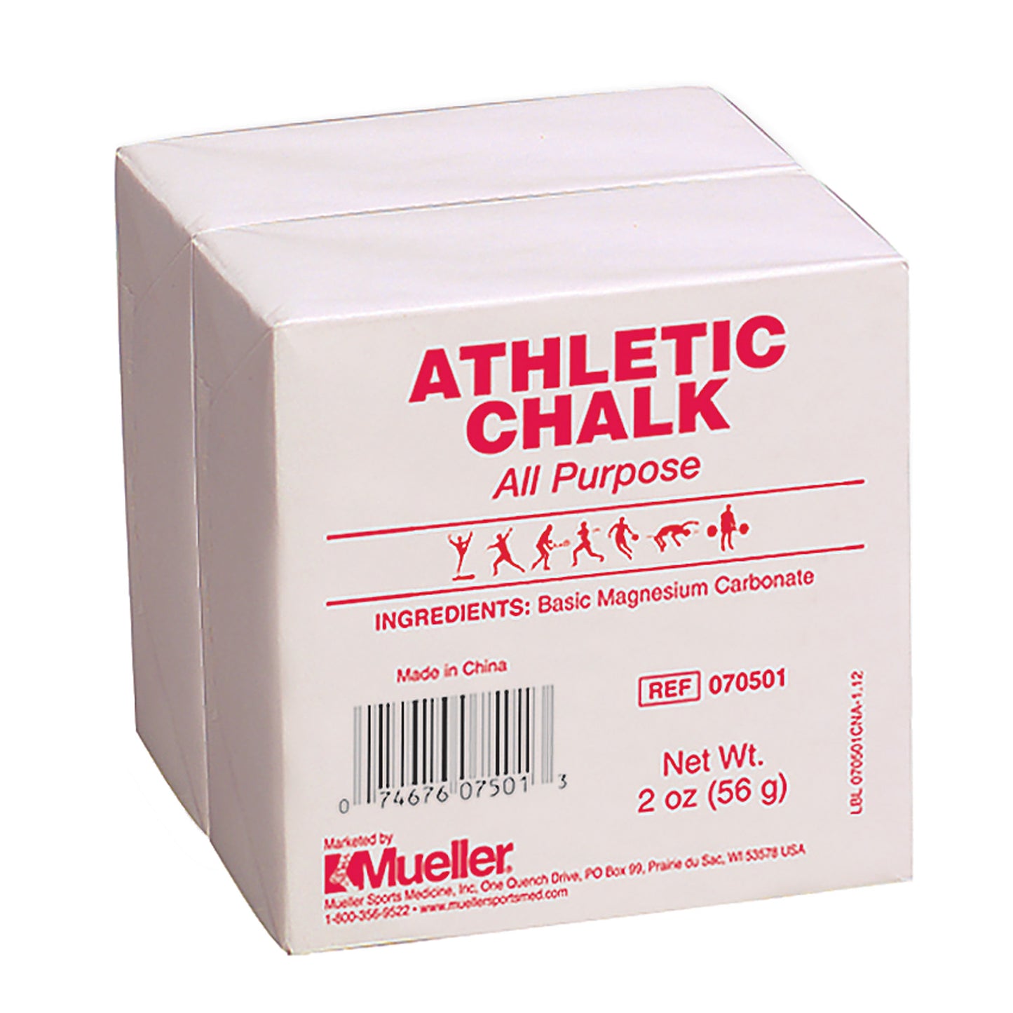 Mueller All Purpose Athletic Chalk - 2 oz Magnesium Carbonate Bars, 2-Pack