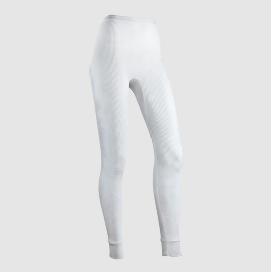 Indera Women's Traditional Warmwear Thermal Underwear Base Layer Bottoms, White, Size Medium