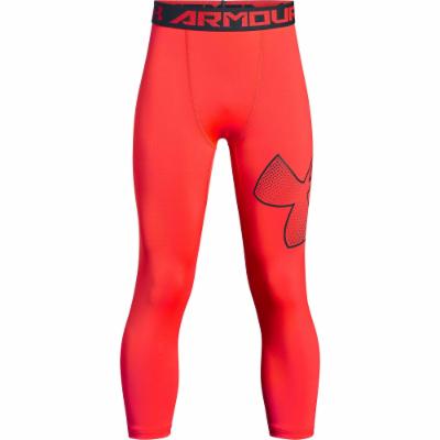Under Armour Boys' HeatGear Logo Leggings - Coral Combo, Size L