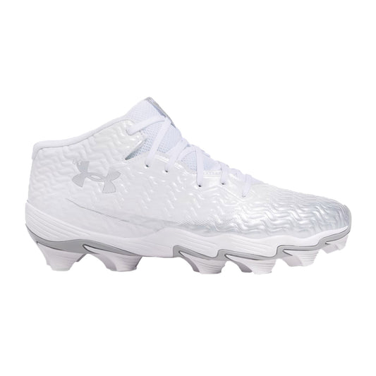 Under Armour Spotlight Hammer Men's Football Cleats - White/Silver, Size 8