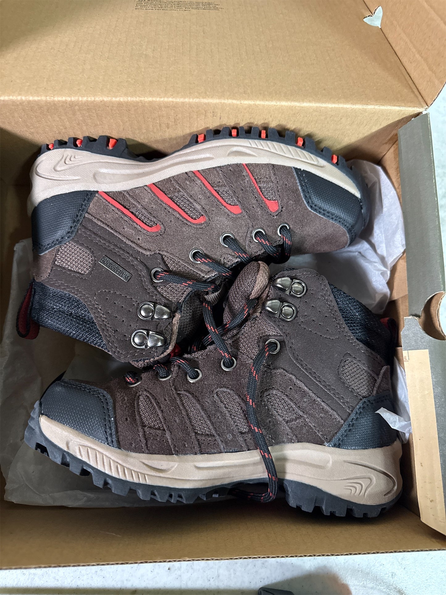 Denali Boys' Cinder WP Waterproof Hiking Boots - Brown Combo, Size 13