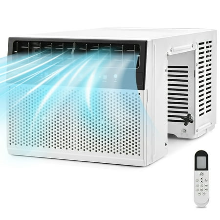 Costway 6000 BTU Window Air Conditioner with Remote and LED Control Panel - White