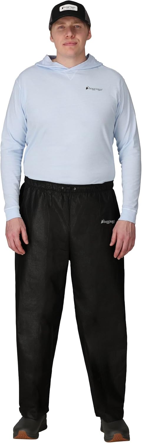 Frogg Toggs Men's Classic Pro Action Waterproof Rain Pants - Black, Size M