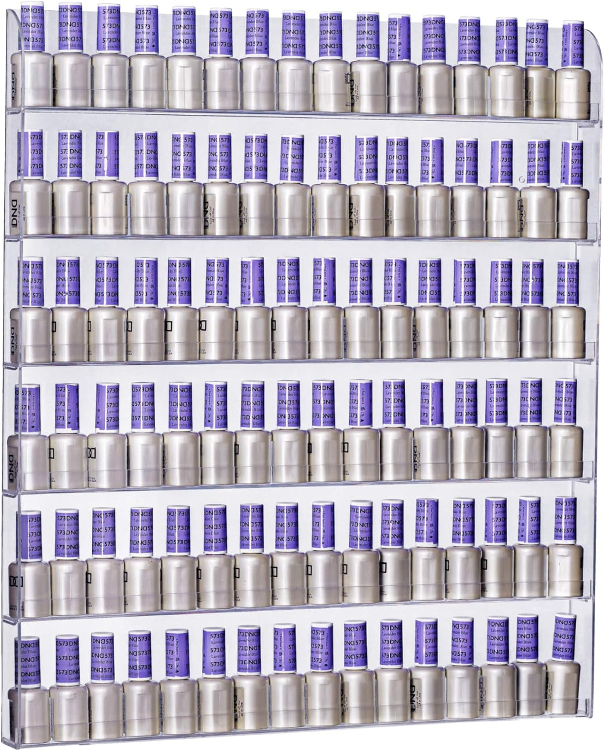AMT Acrylic Wall-Mounted Nail Polish Display Rack - 96 Bottle Capacity