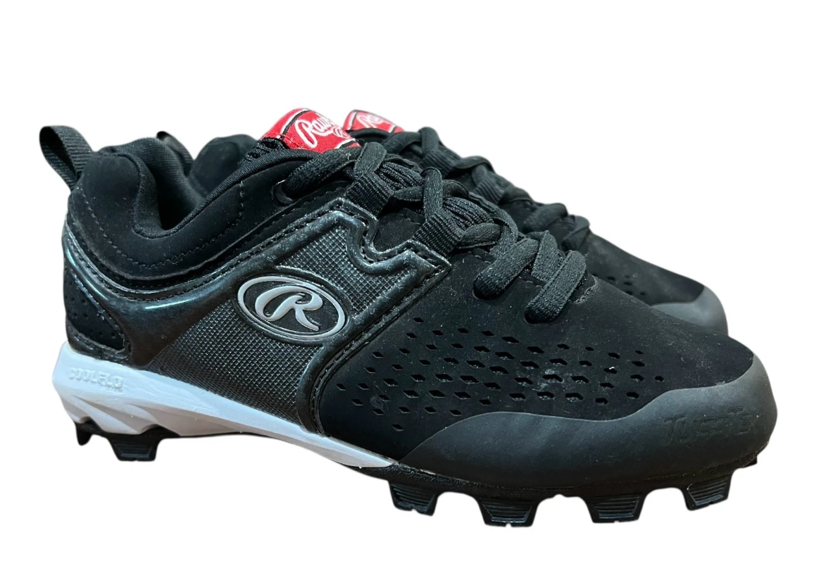 Rawlings Stirrup II BGS Youth Baseball Cleats - Black/White, Size 10