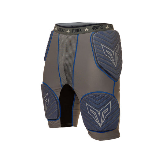 Alleson Adult Vortex Integrated 5-Pad Football Girdle, Gray/Blue - Large