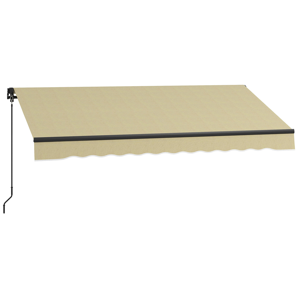 Outsunny Retractable Manual Patio Awning - 280gsm UV-Resistant Sunshade