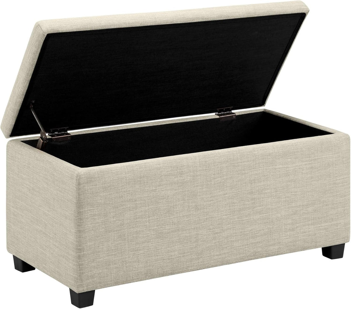 Amazon Basics 35.5" Upholstered Storage Ottoman and Entryway Bench, Beige