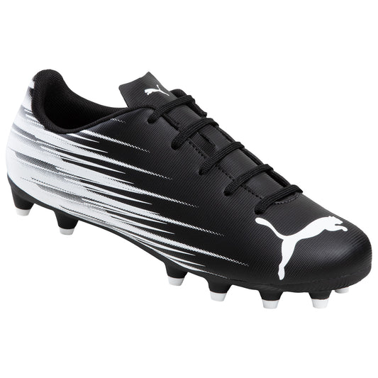 Puma Attacanto 2 FG/AG Junior Soccer Cleats - Black/White, Size 5.5