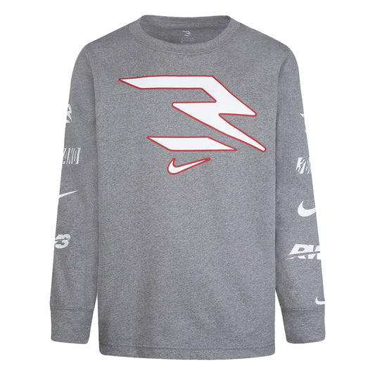 Nike Boys' 3Brand Long-Sleeve Icon Graphic Tee - Charcoal, Size S