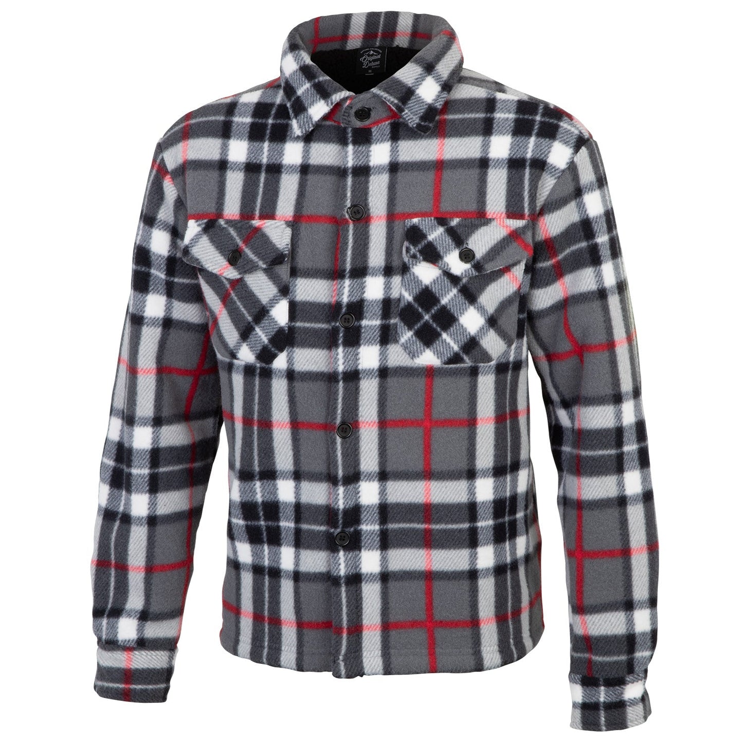 Original Deluxe Boys' Sherpa Lined Plaid Shirt Jacket - Black Combo, XL