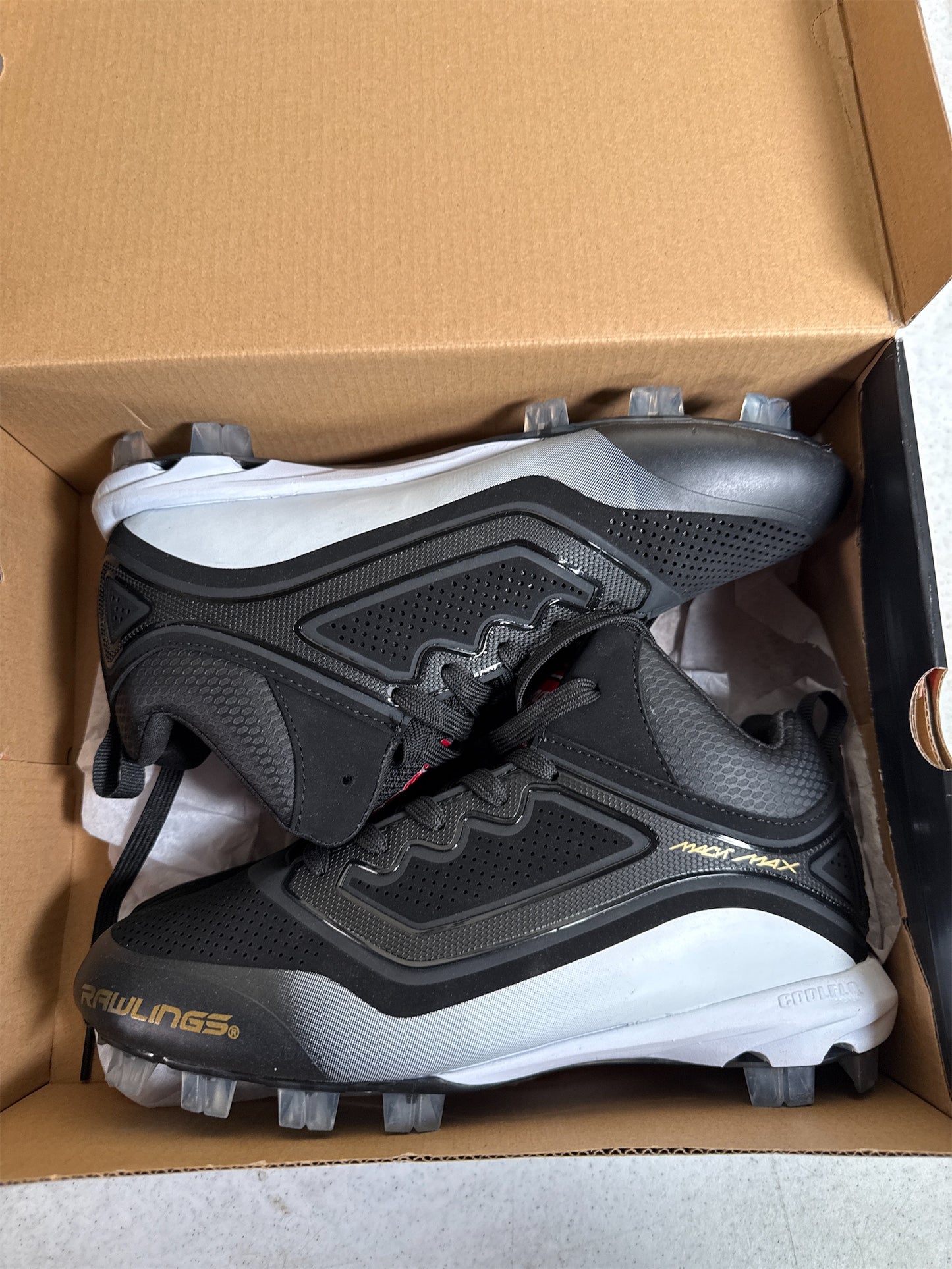 Rawlings Men's Curve Mid Softball Cleats - Black, Size 6.5