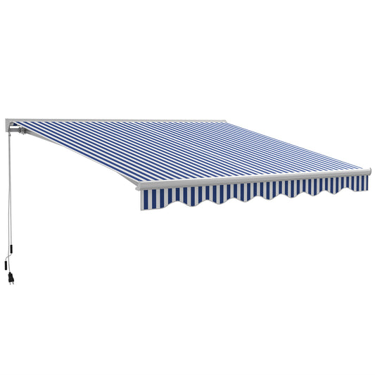 Outsunny 13' x 10' Electric Retractable Awning with LED Lights and Remote