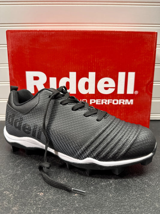 Riddell Men's Edge Low Football Cleats - Black/White, Size 7