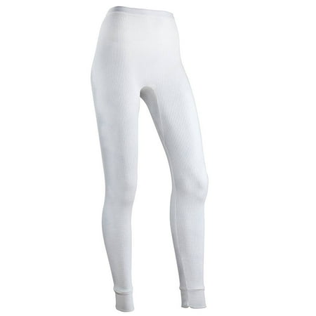 Indera Women's Traditional Thermal Underwear Base Layer Bottoms, White, Small