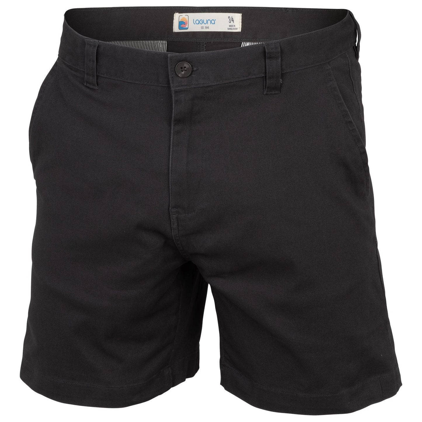 Laguna Men's Stretch Twill Flat Front Chino Shorts - Dark Gray, Size 38