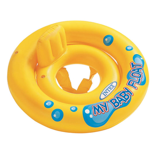 Intex My Baby Float Inflatable Yellow Vinyl Pool Float with Backrest