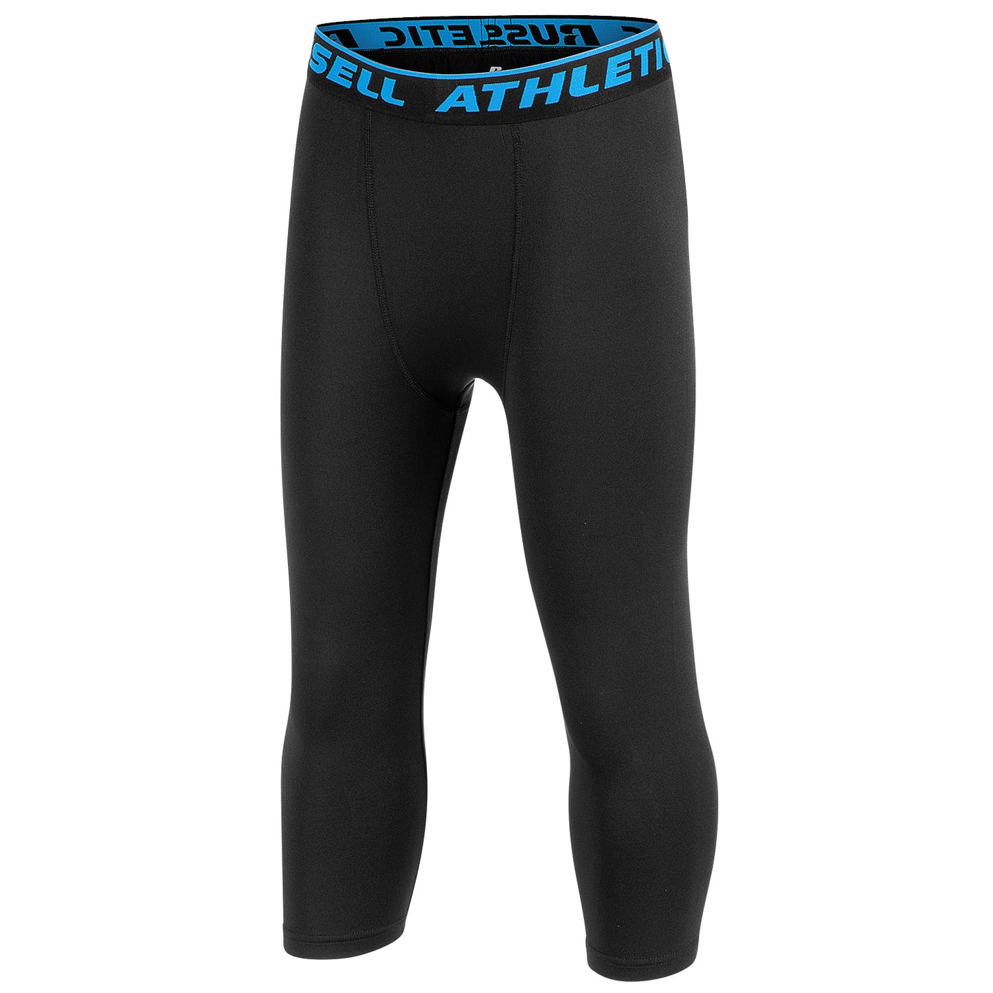 Russell Athletic Boys' 3/4 Compression Tights - Black, Size Large
