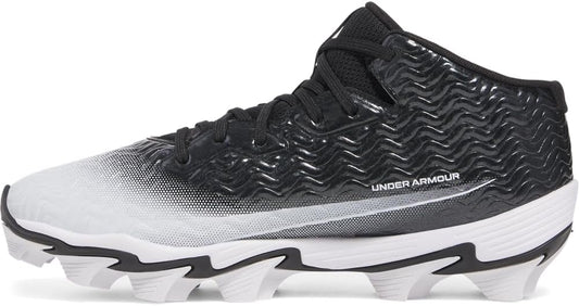 Under Armour Men's Spotlight Hammer Football Cleats - Black/White, Size 8 4E