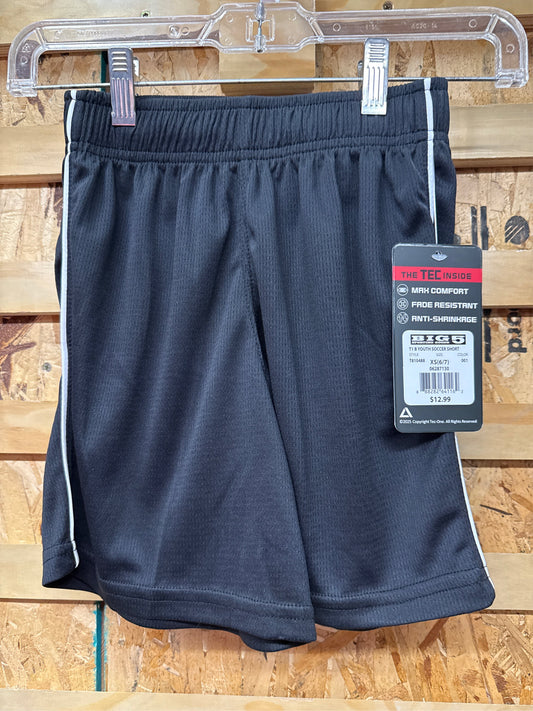 TEC-ONE Boys' Striker Soccer Shorts - Black/White, Size XS (6/7)