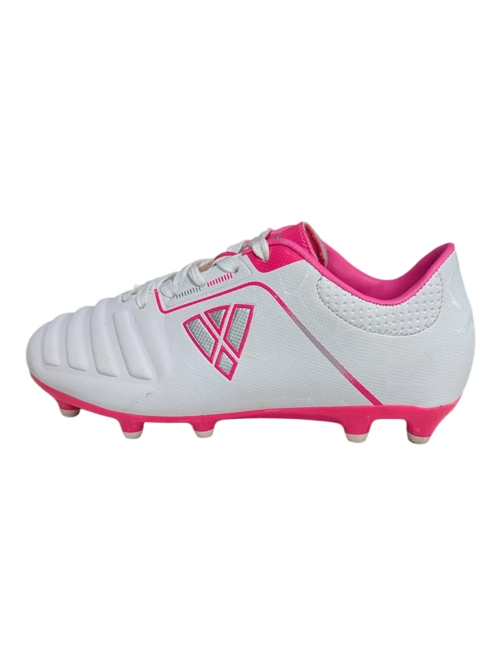 Vizari Girls' Avalon FG Football Cleats - White/Pink, Size 9