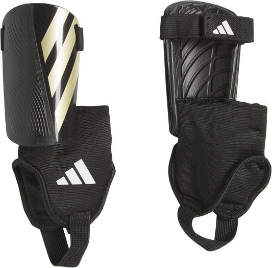 Adidas Tiro Match Junior Soccer Shin Guards with Ankle Protection - Black/Gold, Medium
