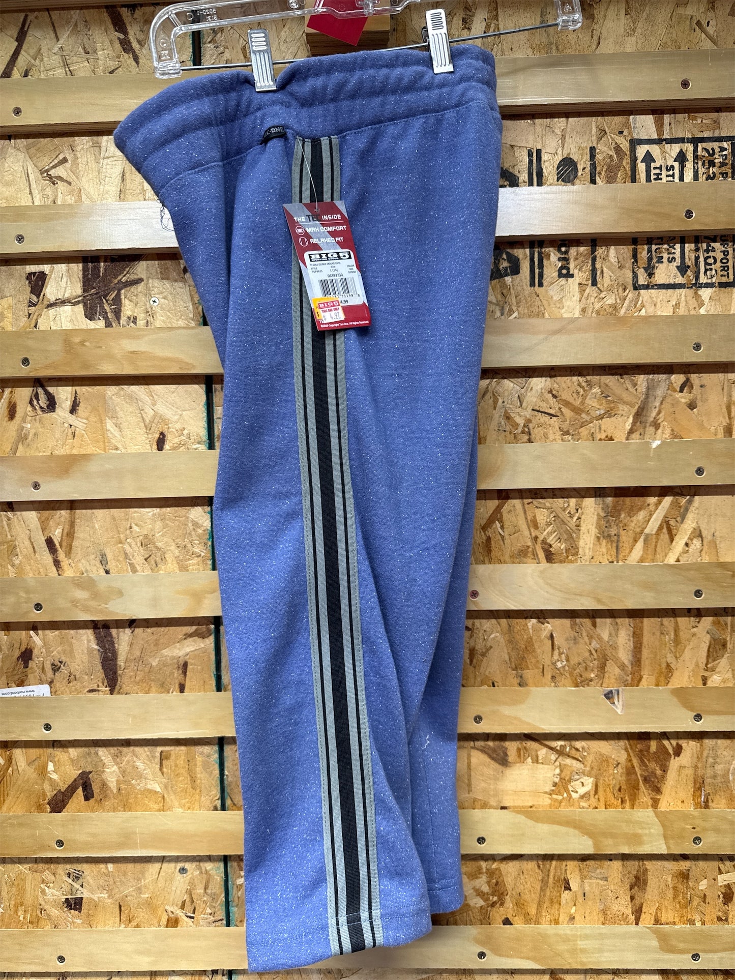 TEC-ONE Girls' Relaxed Fit Lounge Capri Pants - Blue, Size Large