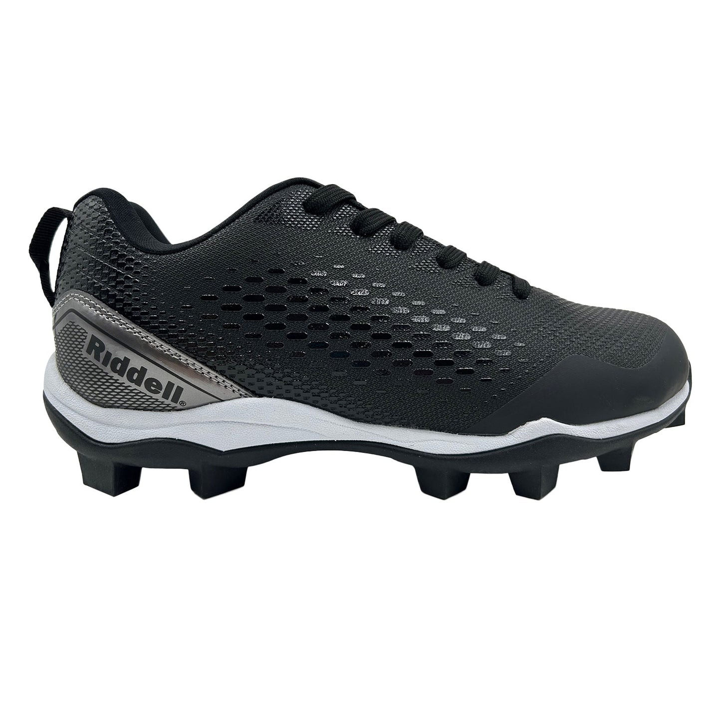 Riddell Brawl RM Men's Football Cleats - Black/White, Size 8.5