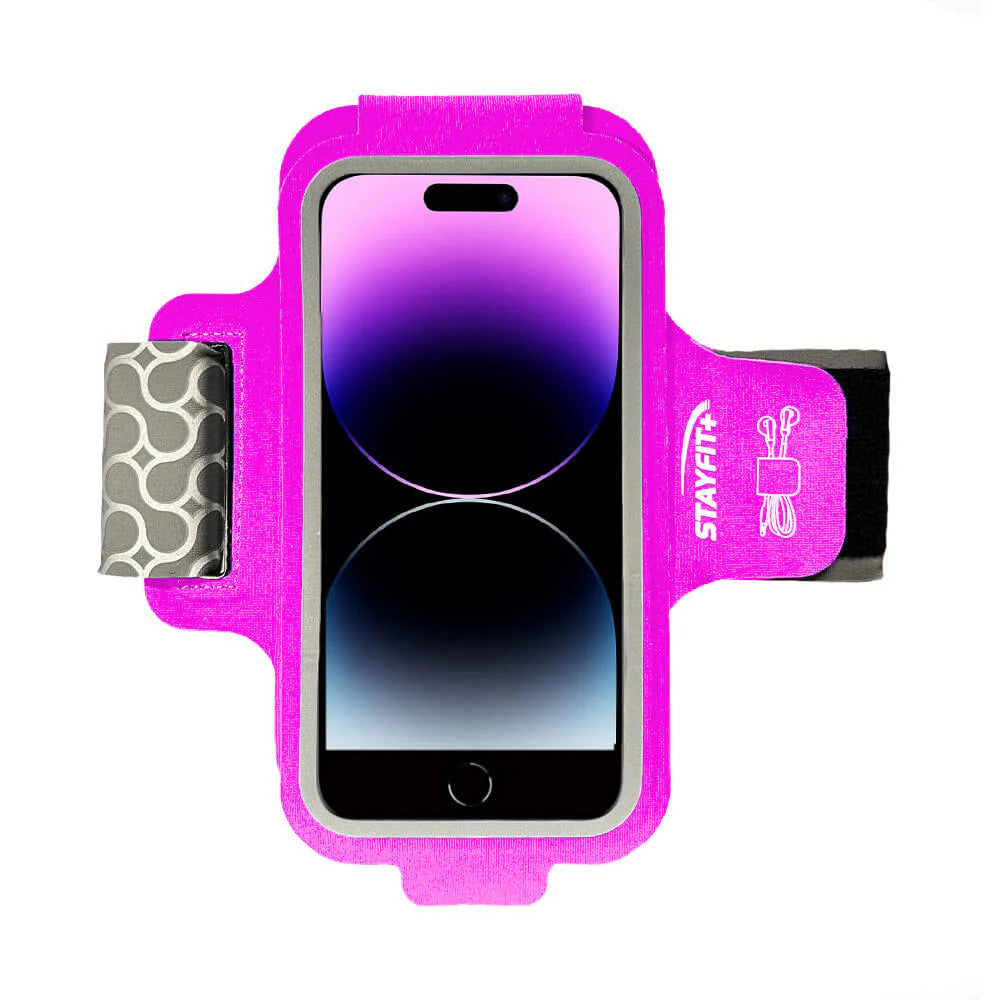 Stay Fit Easy View Running Armband Phone Holder - Deep Pink