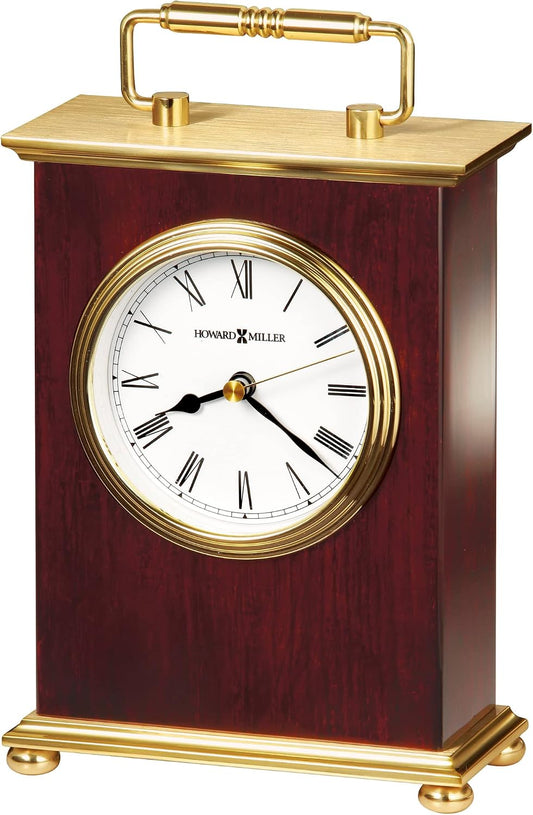 Howard Miller Rosewood Bracket Tabletop Clock with Brass Accents