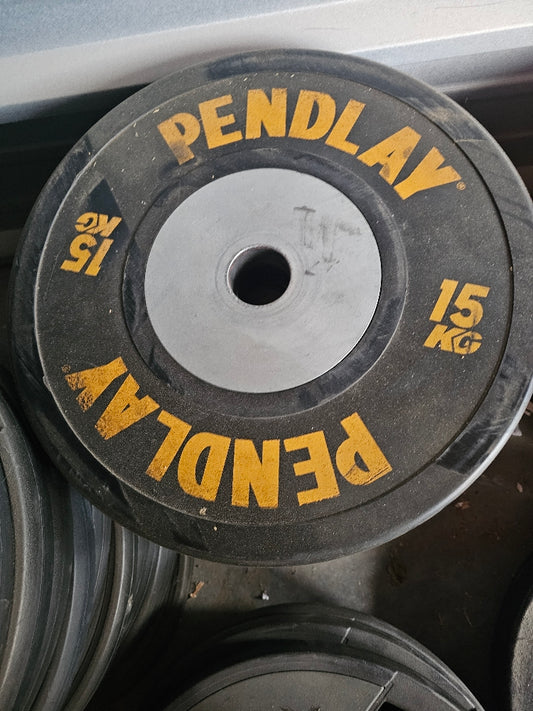 Pendlay 15kg Olympic Bumper Plates - Professional Weightlifting Plates