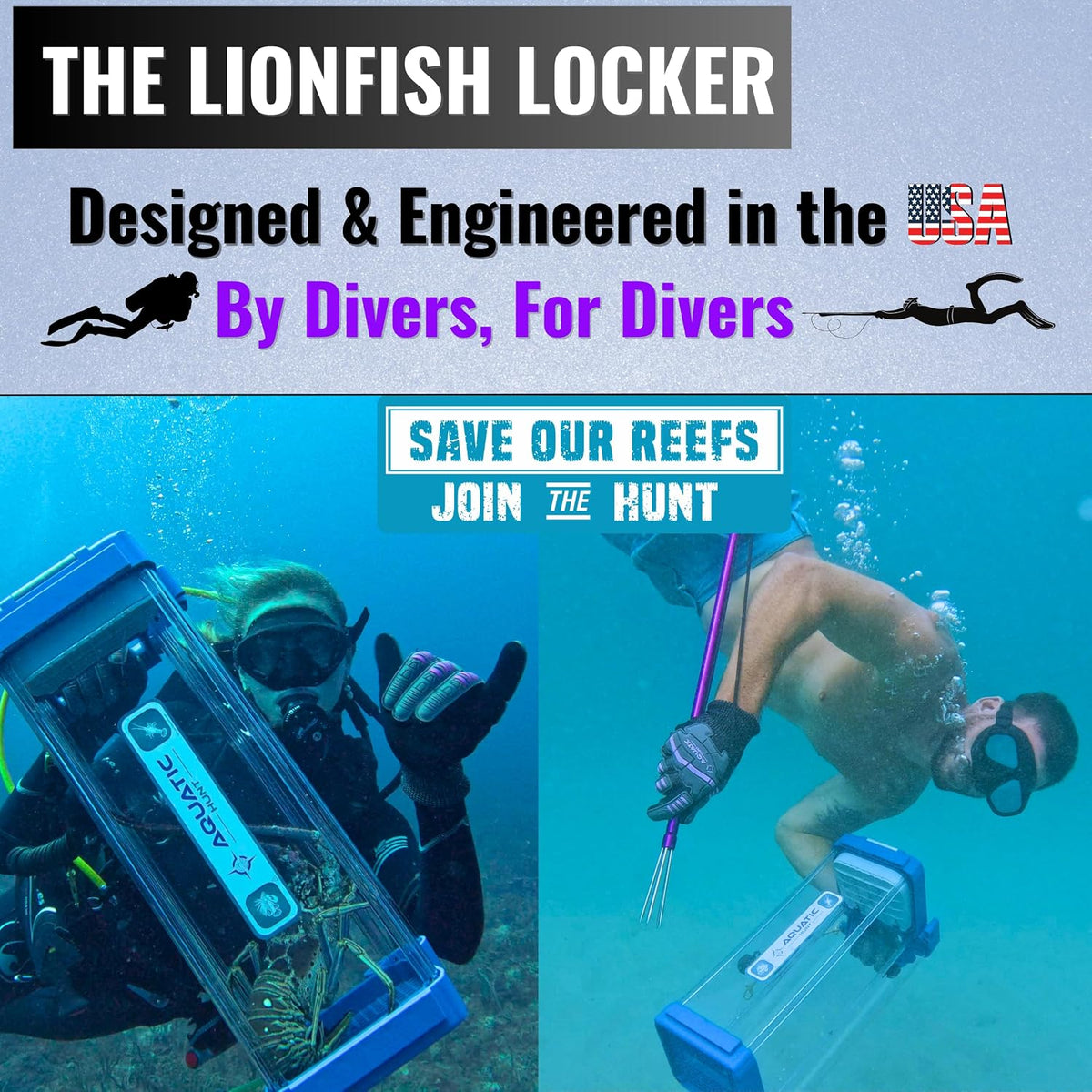 Aquatic Hunt Pro Lionfish Locker LL130G - High-Capacity Underwater Containment Unit