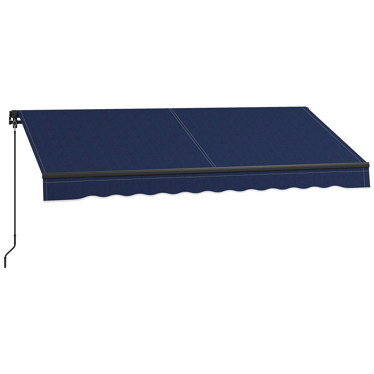 Outsunny 8' x 6.5' Manual Retractable Awning - 280gsm Blue UV Resistant Sunshade