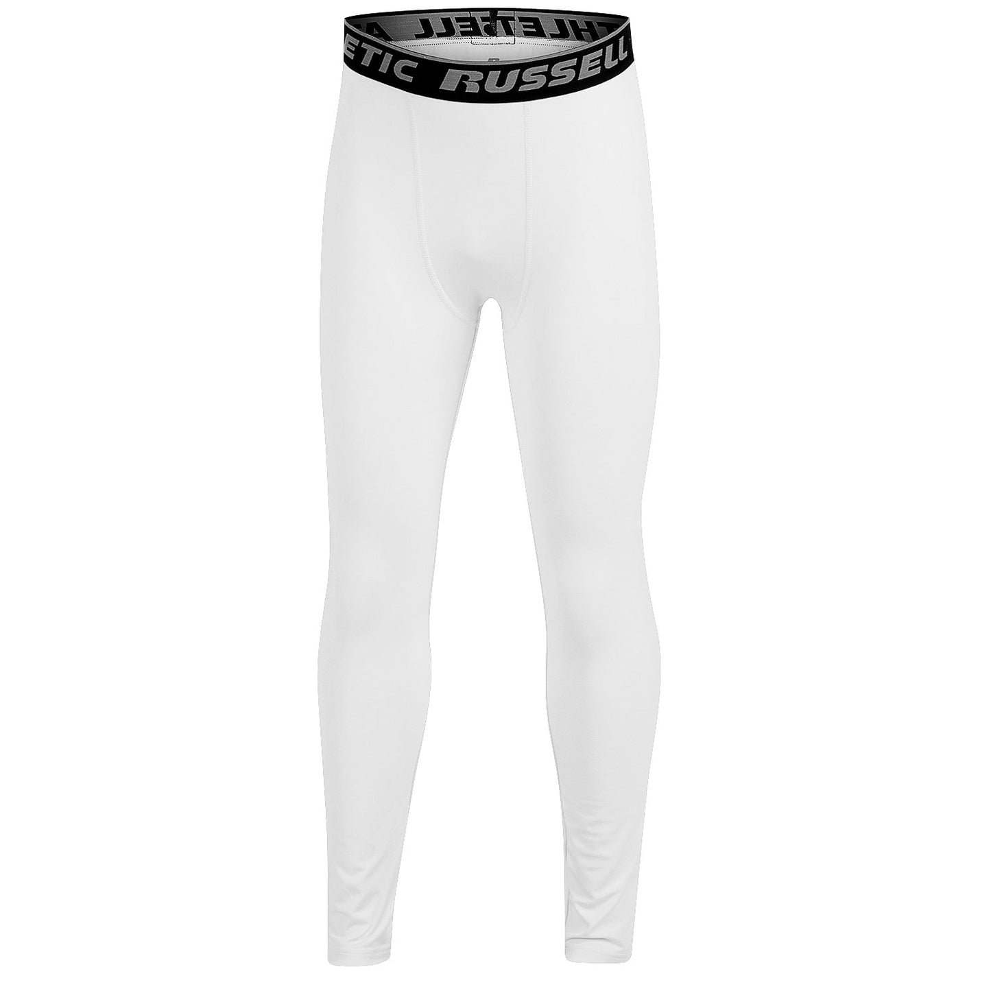 Russell Athletic Boys' Compression Base Layer Pants - White, Size XL (18/20)