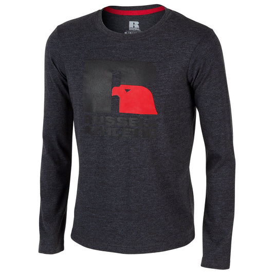 Russell Athletic Boys' Long-Sleeve Graphic Tee - Charcoal Gray, Size Small (8)