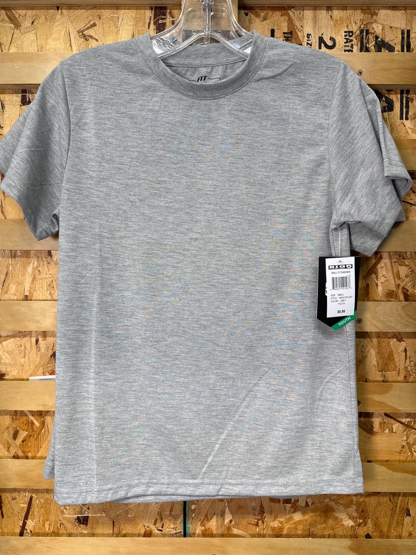 Fit Essentials Kids' Performance Short Sleeve Tee, Grey - Size Small