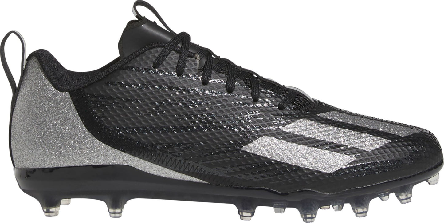 Adidas Men's Adizero Spark Football Cleats - Black/Night Metallic, Size 10