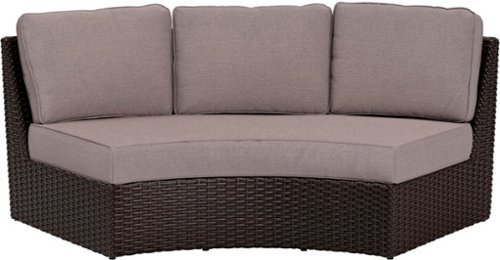 Yardbird Elliot Rounded Outdoor Wicker Sofa - Shale