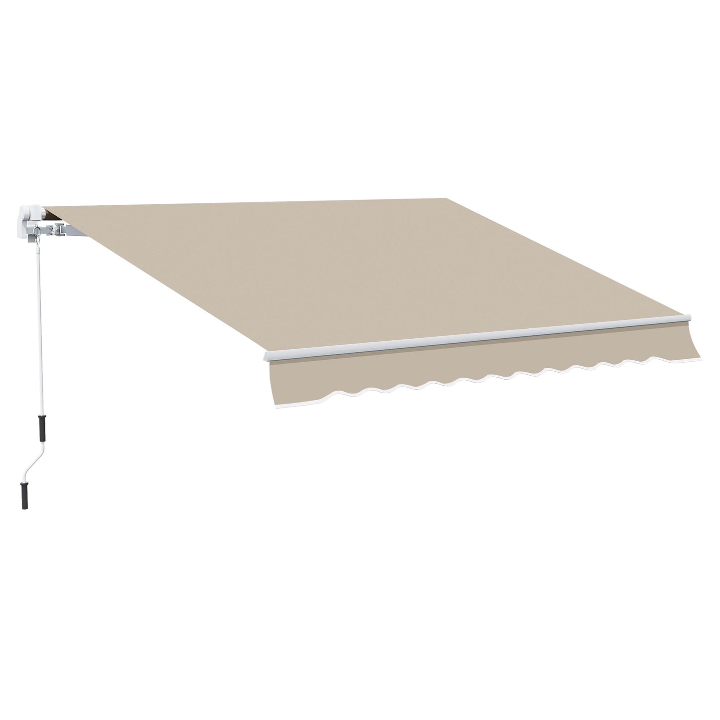 Outsunny 13' x 8' Retractable Patio Awning - UV & Water-Resistant Beige Shade