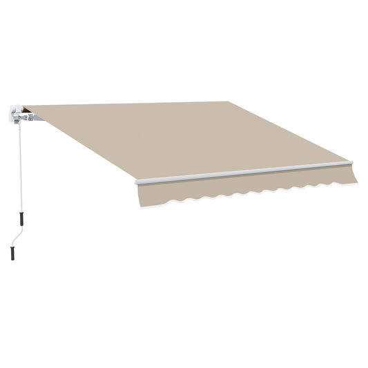 Outsunny 13' x 8' Retractable Patio Awning - UV & Water-Resistant Beige Shade